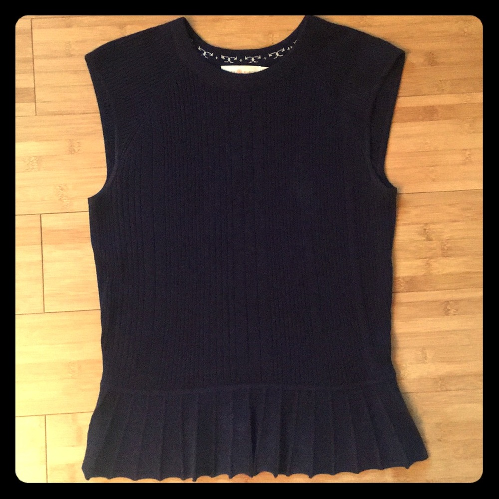 Tory Burch Ribbed Silk & Cashmere Knit Top